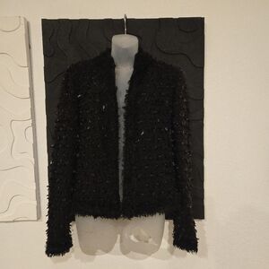 Oscar De La Renta Open Front Sequinn Jacket Size 2